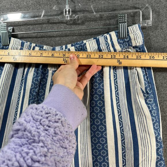 Denim & Co. Naturals Regular Linen Blend Crop Pants Med Denim Blue Small - Picture 8 of 11